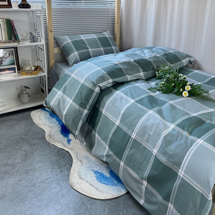 91家纺网 家纺一手货源 找家纺 云梦2025新款全棉印花学生宿舍套件 沁氧时光