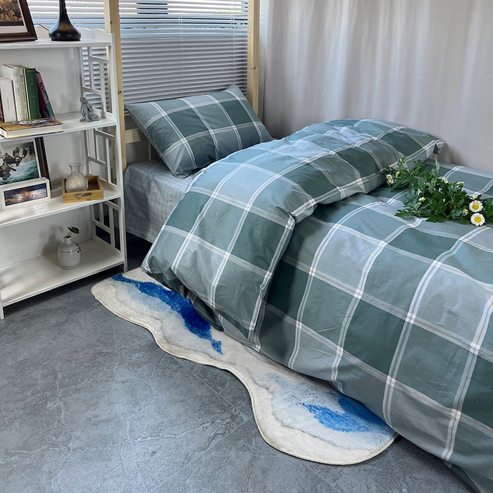 91家纺网 家纺一手货源 找家纺 云梦2025新款全棉印花学生宿舍套件 沁氧时光