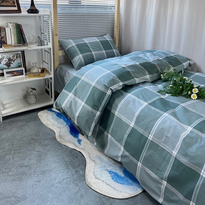 91家纺网 家纺一手货源 找家纺 云梦2025新款全棉印花学生宿舍套件 沁氧时光