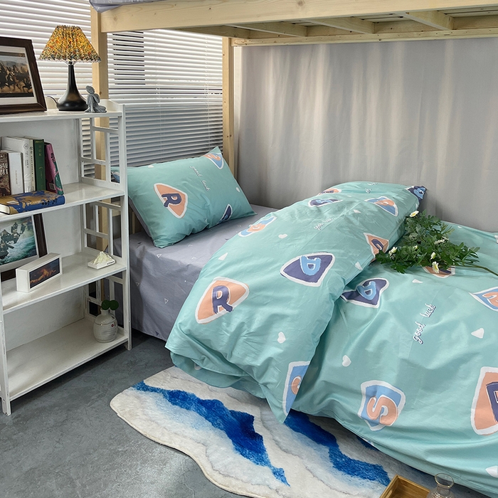 91家纺网 家纺一手货源 找家纺 云梦2025新款全棉印花学生宿舍套件 青禾絮语