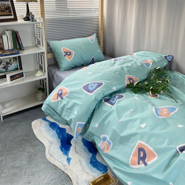 91家纺网 家纺一手货源 找家纺 云梦2025新款全棉印花学生宿舍套件 青禾絮语