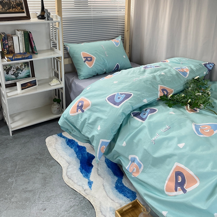 91家纺网 家纺一手货源 找家纺 云梦2025新款全棉印花学生宿舍套件 青禾絮语