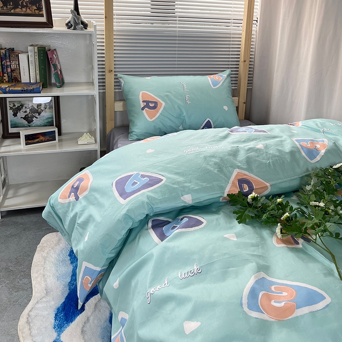 91家纺网 家纺一手货源 找家纺 云梦2025新款全棉印花学生宿舍套件 青禾絮语