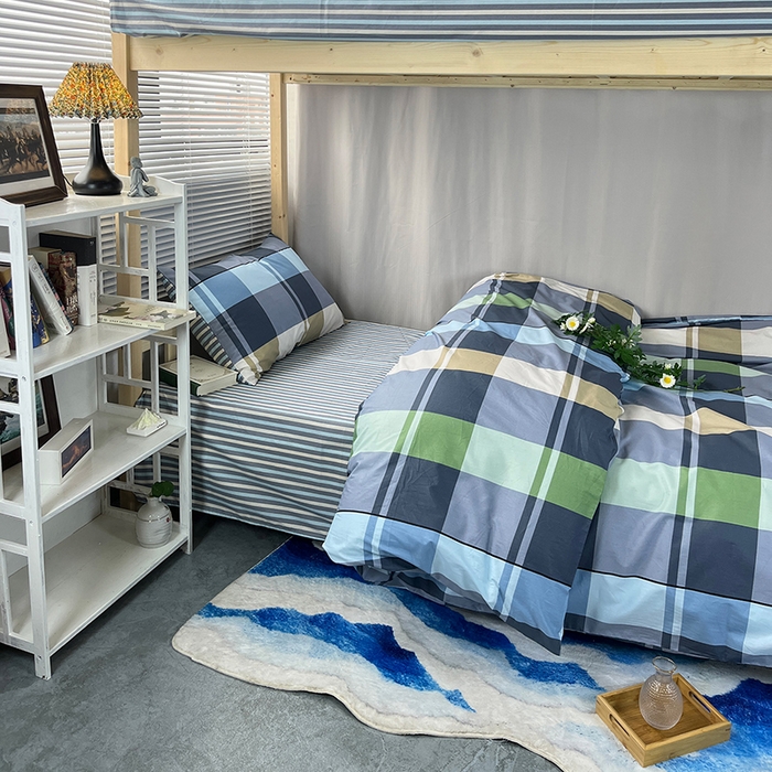 91家纺网 家纺一手货源 找家纺 云梦2025新款全棉印花学生宿舍套件 柔棉蜜语