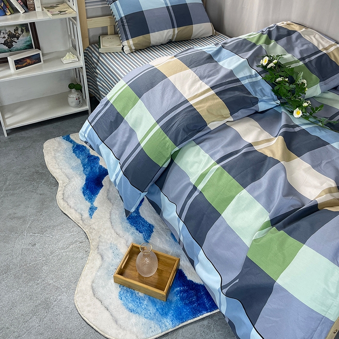 91家纺网 家纺一手货源 找家纺 云梦2025新款全棉印花学生宿舍套件 柔棉蜜语