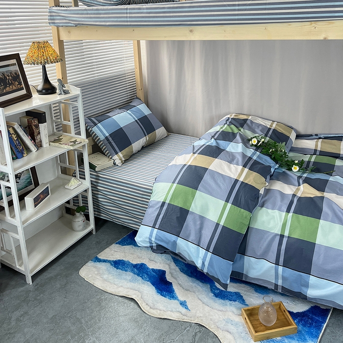 91家纺网 家纺一手货源 找家纺 云梦2025新款全棉印花学生宿舍套件 柔棉蜜语