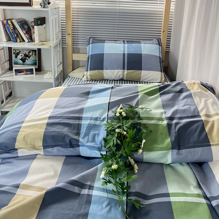 91家纺网 家纺一手货源 找家纺 云梦2025新款全棉印花学生宿舍套件 柔棉蜜语