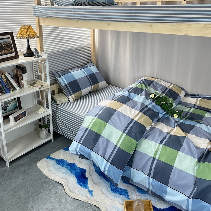 91家纺网 家纺一手货源 找家纺 云梦2025新款全棉印花学生宿舍套件 柔棉蜜语