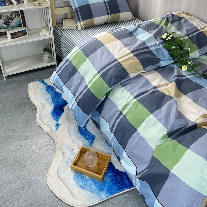 91家纺网 家纺一手货源 找家纺 云梦2025新款全棉印花学生宿舍套件 柔棉蜜语