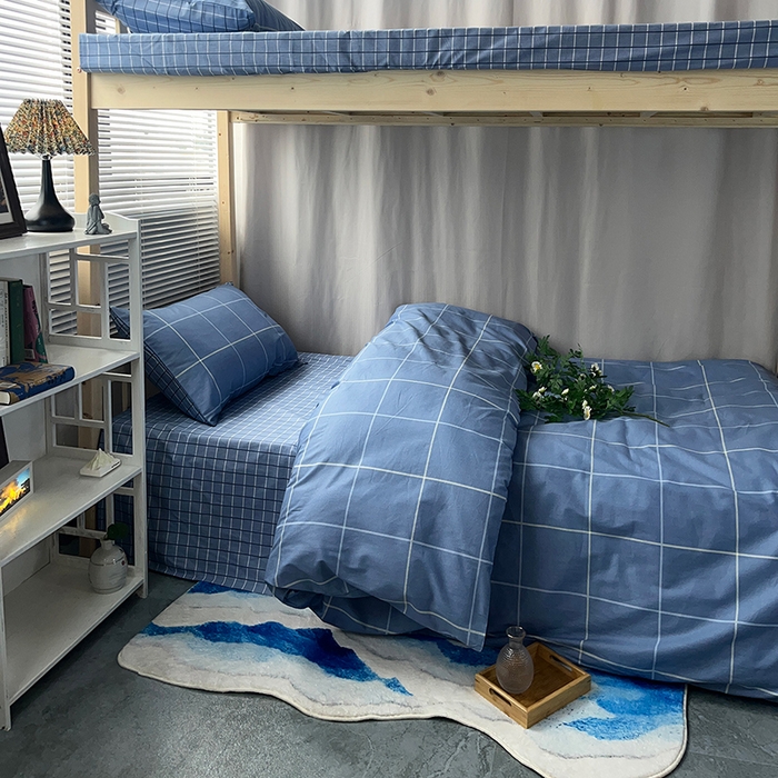 91家纺网 家纺一手货源 找家纺 云梦2025新款全棉印花学生宿舍套件 森语织眠