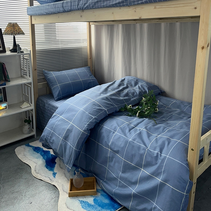 91家纺网 家纺一手货源 找家纺 云梦2025新款全棉印花学生宿舍套件 森语织眠