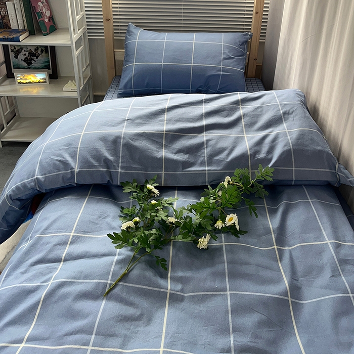 91家纺网 家纺一手货源 找家纺 云梦2025新款全棉印花学生宿舍套件 森语织眠