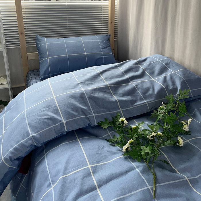 91家纺网 家纺一手货源 找家纺 云梦2025新款全棉印花学生宿舍套件 森语织眠