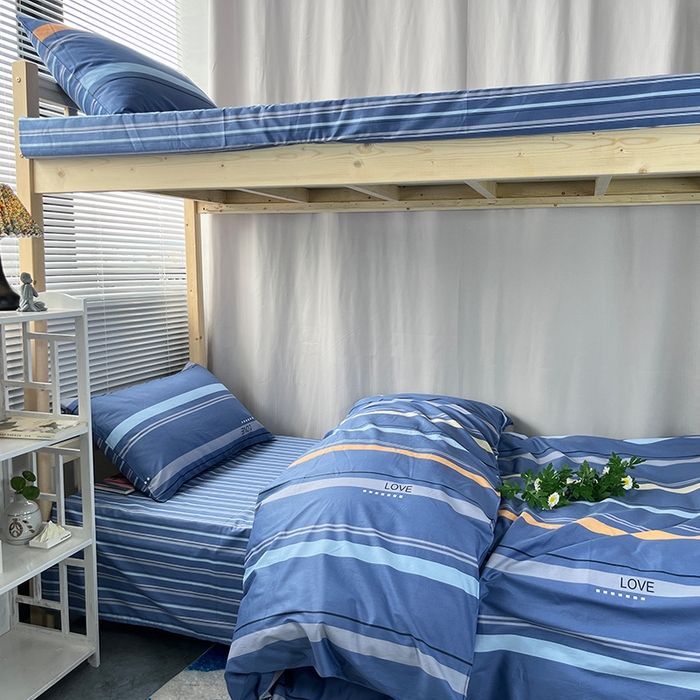 91家纺网 家纺一手货源 找家纺 云梦2025新款全棉印花学生宿舍套件  上下铺兄弟