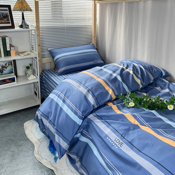 91家纺网 家纺一手货源 找家纺 云梦2025新款全棉印花学生宿舍套件  上下铺兄弟