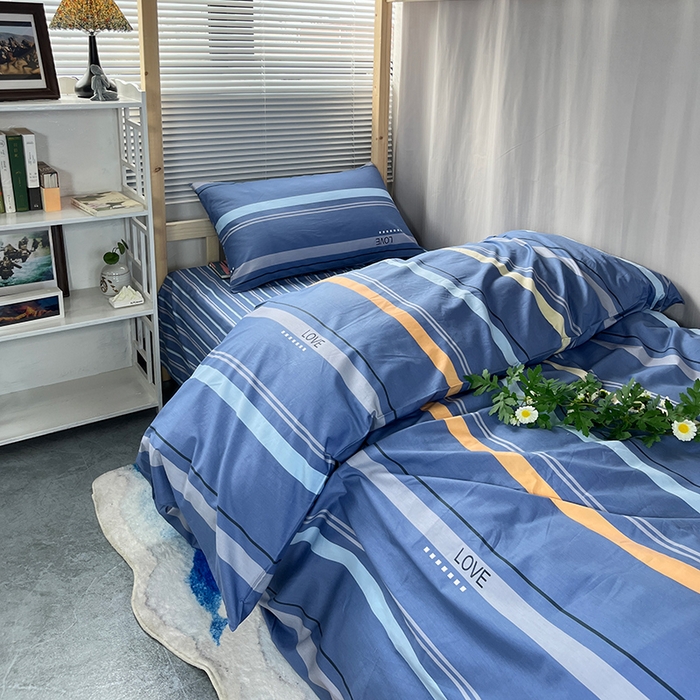 91家纺网 家纺一手货源 找家纺 云梦2025新款全棉印花学生宿舍套件  上下铺兄弟