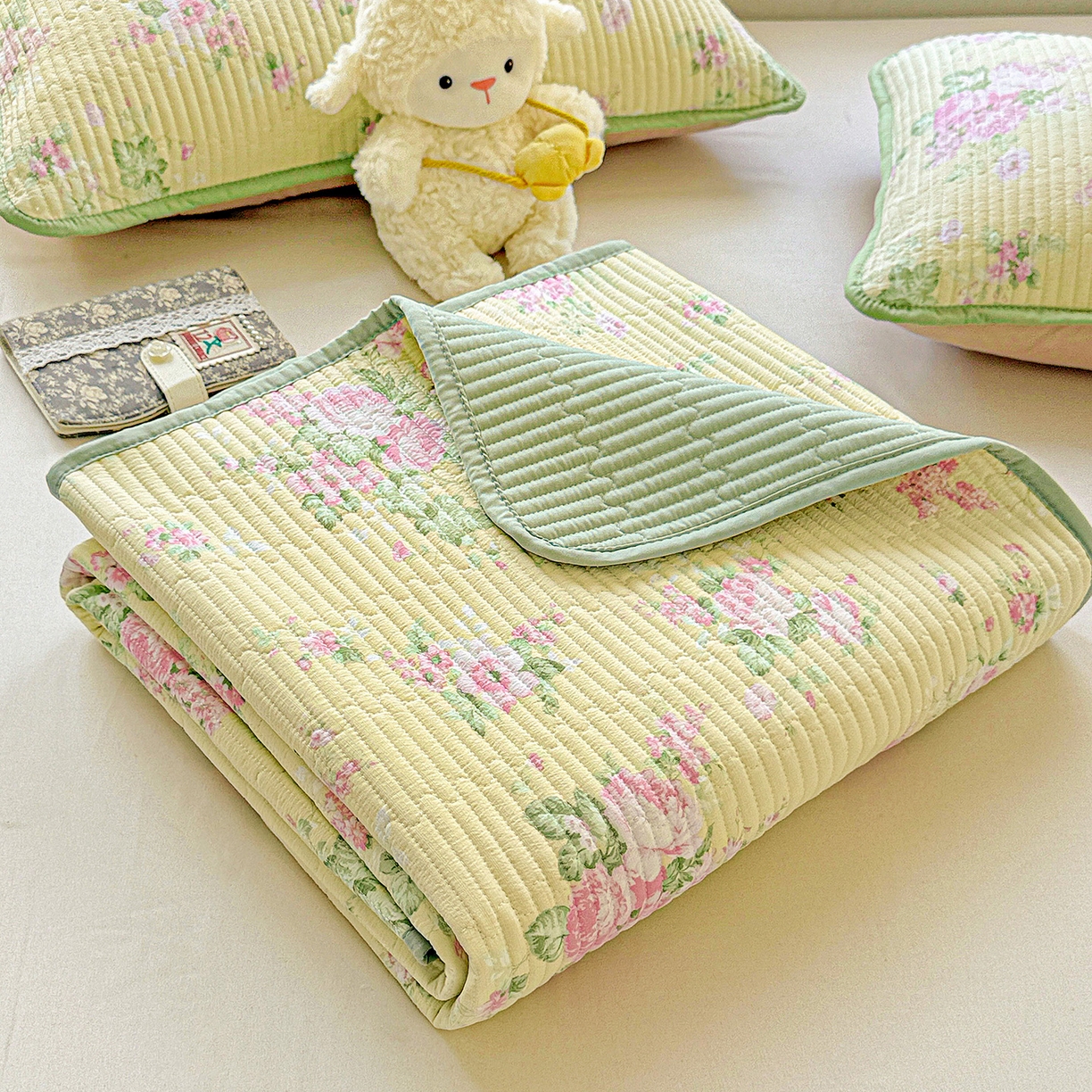 91家纺网 家纺一手货源 找家纺 恒尚居 2025新款云感床褥垫双层皱皱纱学生软床垫床护垫-四季款-系列二 花仙子