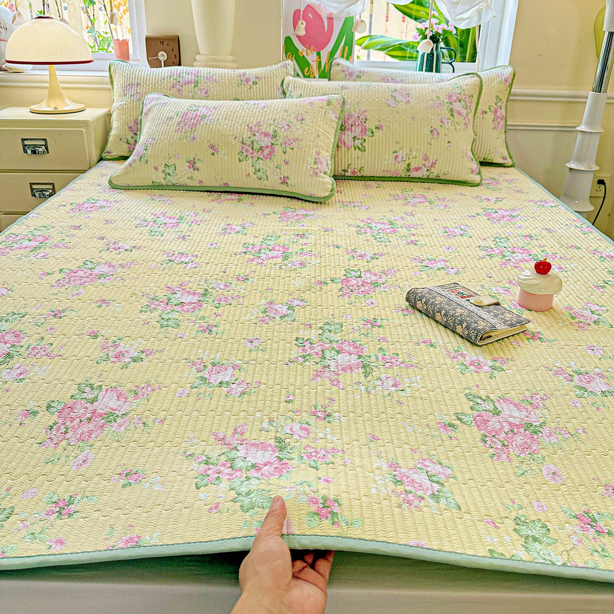 91家纺网 家纺一手货源 找家纺 恒尚居 2025新款云感床褥垫双层皱皱纱学生软床垫床护垫-四季款-系列二 花仙子