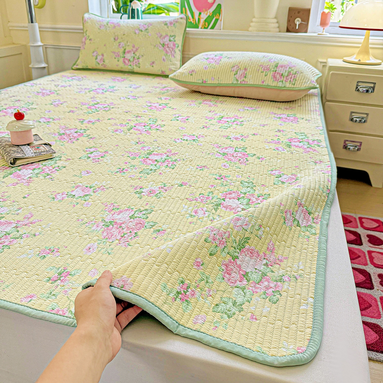 91家纺网 家纺一手货源 找家纺 恒尚居 2025新款云感床褥垫双层皱皱纱学生软床垫床护垫-四季款-系列二 花仙子