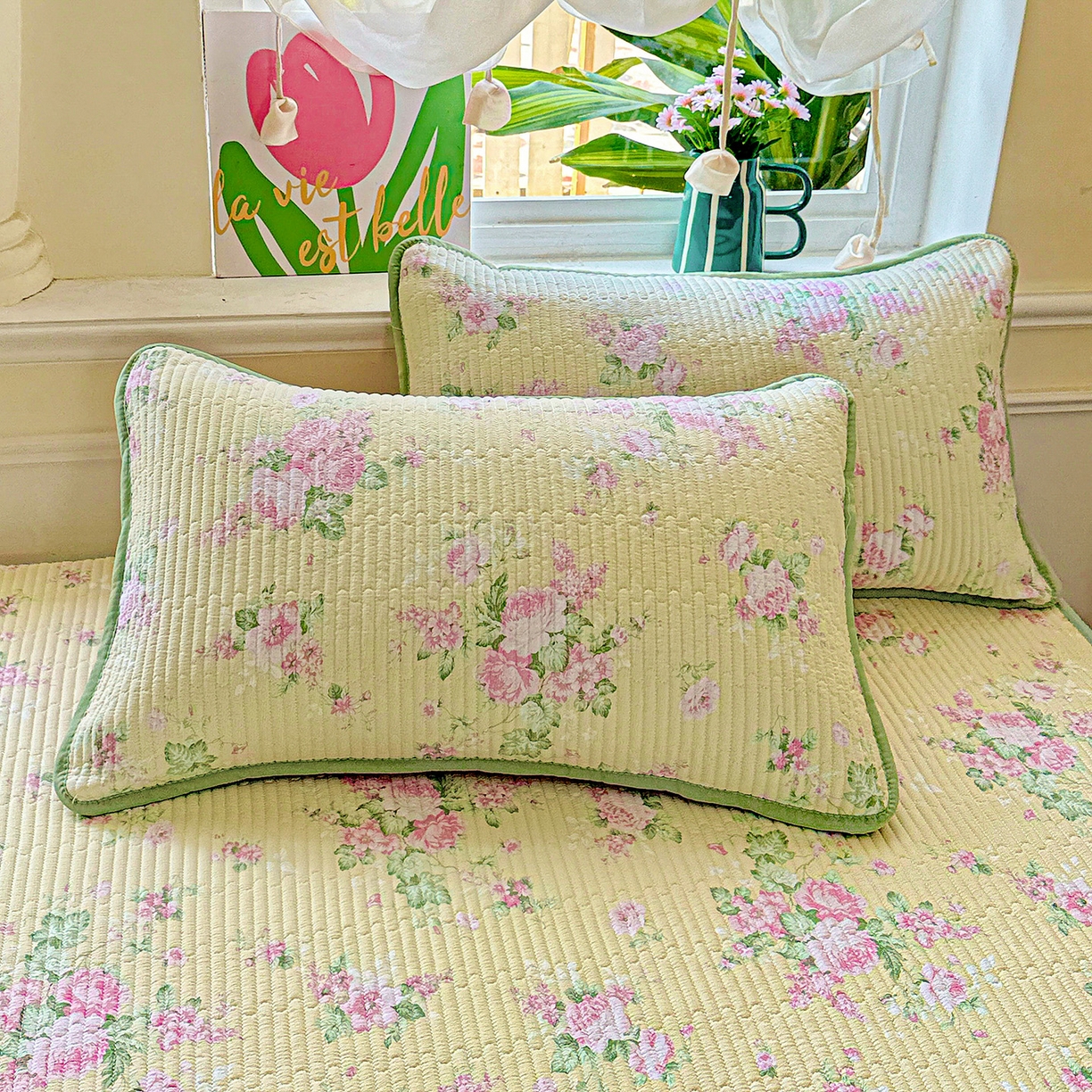 91家纺网 家纺一手货源 找家纺 恒尚居 2025新款云感床褥垫双层皱皱纱学生软床垫床护垫-四季款-系列二 花仙子