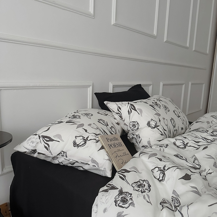 91家纺网 家纺一手货源 找家纺 （总）柚可家居 2025春夏新款40支全棉纯棉斜纹13372四件套-赫本玫瑰