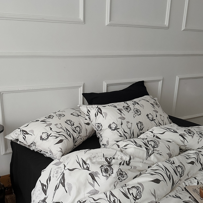 91家纺网 家纺一手货源 找家纺 （总）柚可家居 2025春夏新款40支全棉纯棉斜纹13372四件套-赫本玫瑰