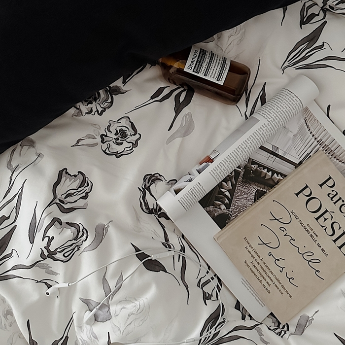 91家纺网 家纺一手货源 找家纺 （总）柚可家居 2025春夏新款40支全棉纯棉斜纹13372四件套-赫本玫瑰