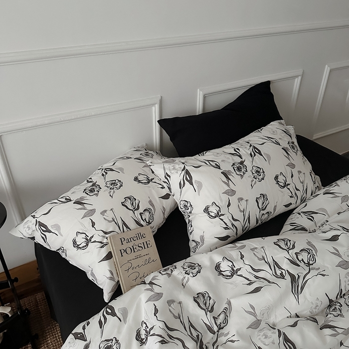 91家纺网 家纺一手货源 找家纺 （总）柚可家居 2025春夏新款40支全棉纯棉斜纹13372四件套-赫本玫瑰