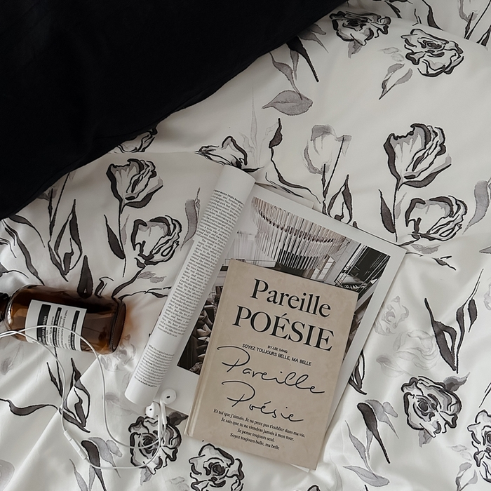 91家纺网 家纺一手货源 找家纺 （总）柚可家居 2025春夏新款40支全棉纯棉斜纹13372四件套-赫本玫瑰