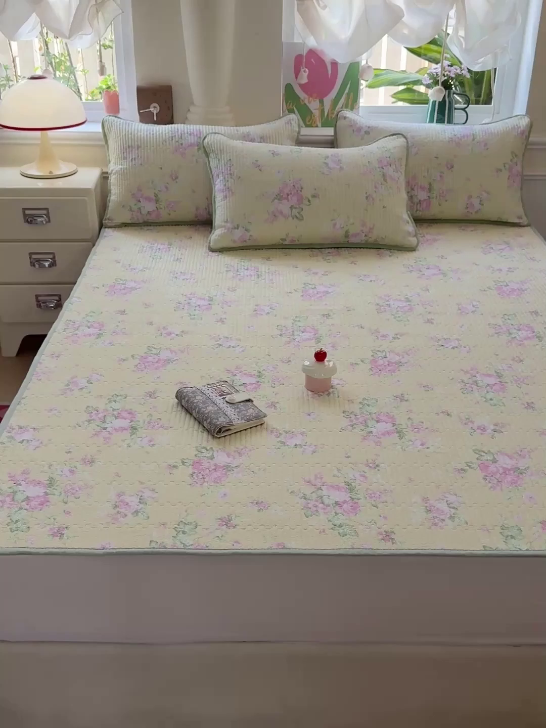 91家纺网 家纺一手货源 找家纺 恒尚居 2025新款云感床褥垫双层皱皱纱学生软床垫床护垫-四季款-系列二 花仙子