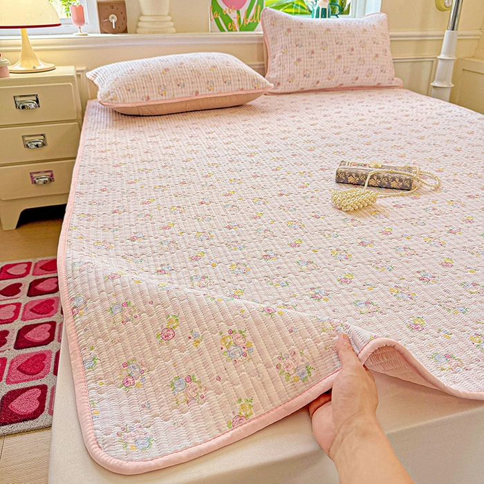 91家纺网 家纺一手货源 找家纺 恒尚居 2025新款云感床褥垫双层皱皱纱学生软床垫床护垫-四季款-系列二 美好时光