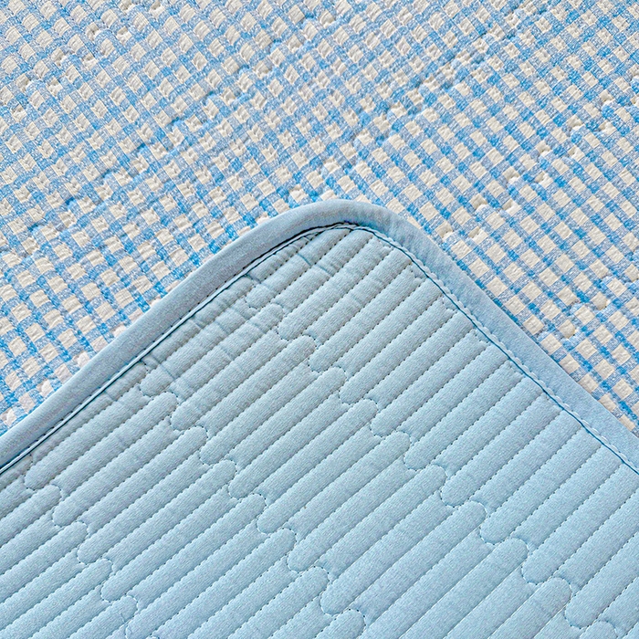 91家纺网 家纺一手货源 找家纺 恒尚居 2025新款云感床褥垫双层皱皱纱学生软床垫床护垫-四季款-系列二 天蓝格