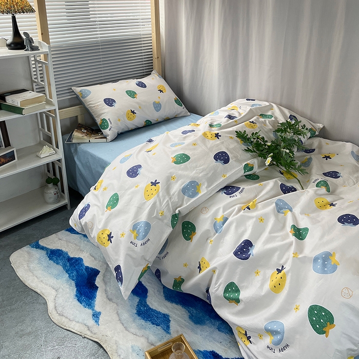 91家纺网 家纺一手货源 找家纺 云梦2025新款全棉印花学生宿舍套件 星宇织梦