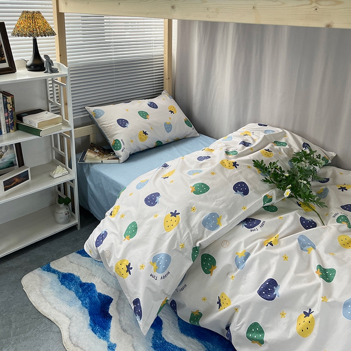 91家纺网 家纺一手货源 找家纺 云梦2025新款全棉印花学生宿舍套件 星宇织梦