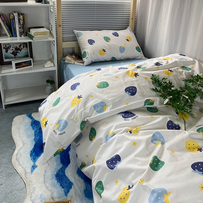 91家纺网 家纺一手货源 找家纺 云梦2025新款全棉印花学生宿舍套件 星宇织梦