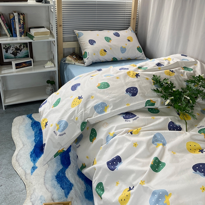 91家纺网 家纺一手货源 找家纺 云梦2025新款全棉印花学生宿舍套件 星宇织梦