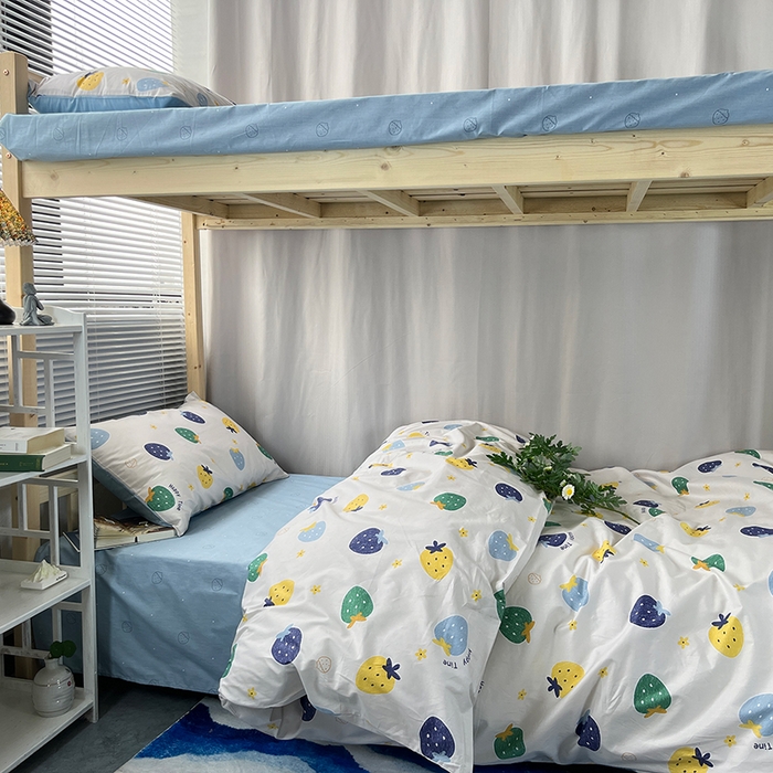 91家纺网 家纺一手货源 找家纺 云梦2025新款全棉印花学生宿舍套件 星宇织梦