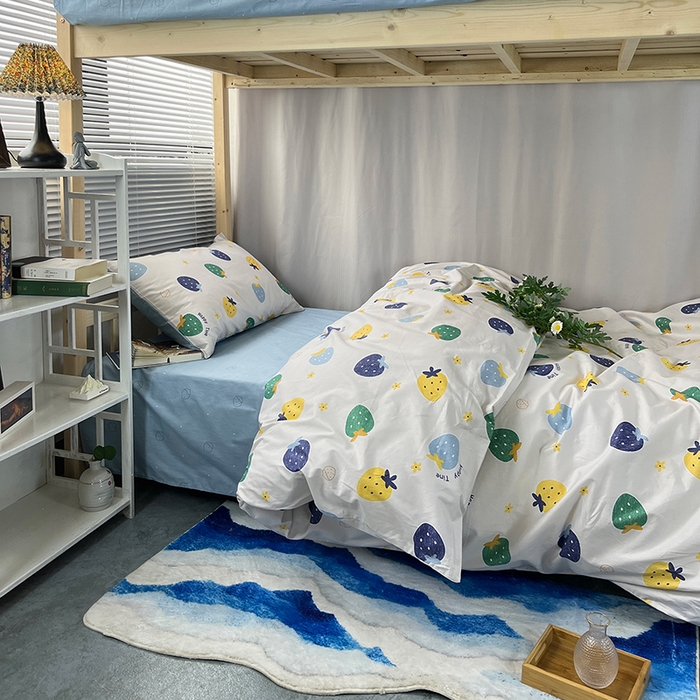 91家纺网 家纺一手货源 找家纺 云梦2025新款全棉印花学生宿舍套件 星宇织梦