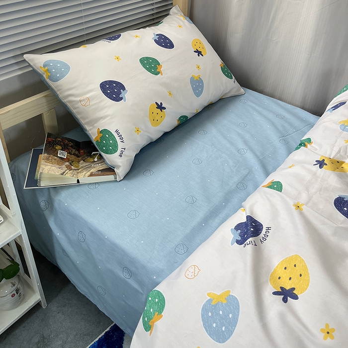 91家纺网 家纺一手货源 找家纺 云梦2025新款全棉印花学生宿舍套件 星宇织梦