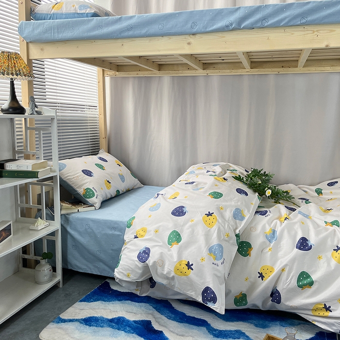 91家纺网 家纺一手货源 找家纺 云梦2025新款全棉印花学生宿舍套件 星宇织梦