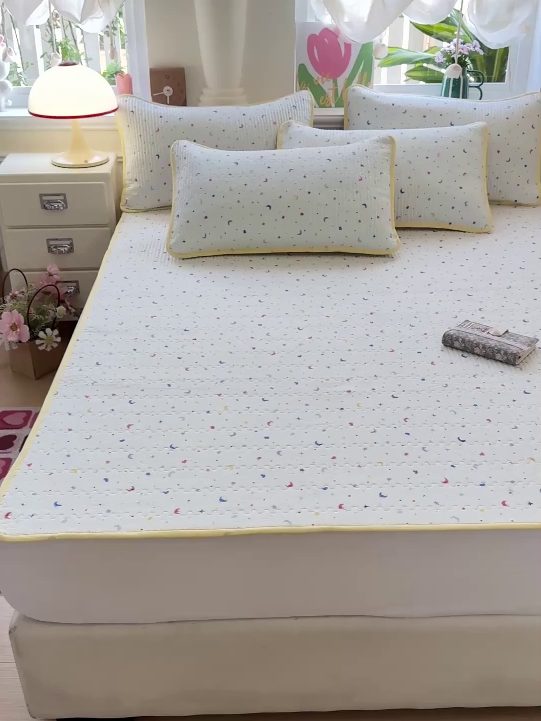 91家纺网 家纺一手货源 找家纺 恒尚居 2025新款云感床褥垫双层皱皱纱学生软床垫床护垫-四季款-系列二 阳光庄园