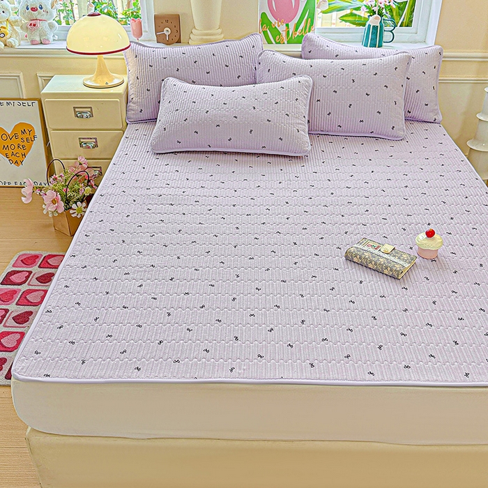 91家纺网 家纺一手货源 找家纺 恒尚居 2025新款云感床褥垫双层皱皱纱学生软床垫床护垫-四季款-系列二 紫萱