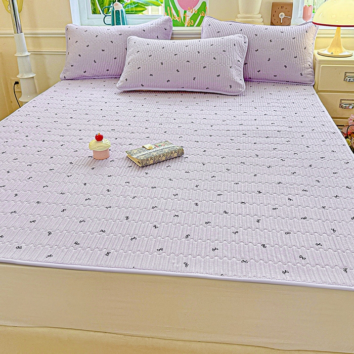 91家纺网 家纺一手货源 找家纺 恒尚居 2025新款云感床褥垫双层皱皱纱学生软床垫床护垫-四季款-系列二 紫萱