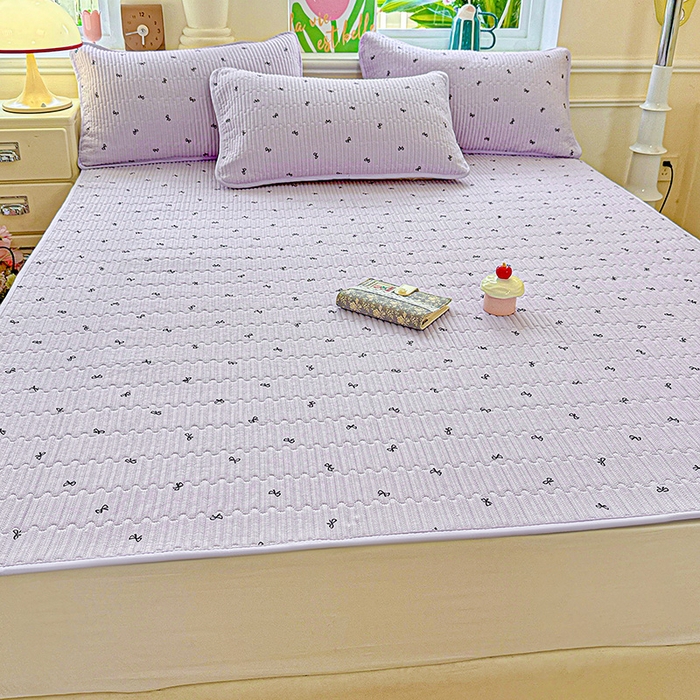 91家纺网 家纺一手货源 找家纺 恒尚居 2025新款云感床褥垫双层皱皱纱学生软床垫床护垫-四季款-系列二 紫萱