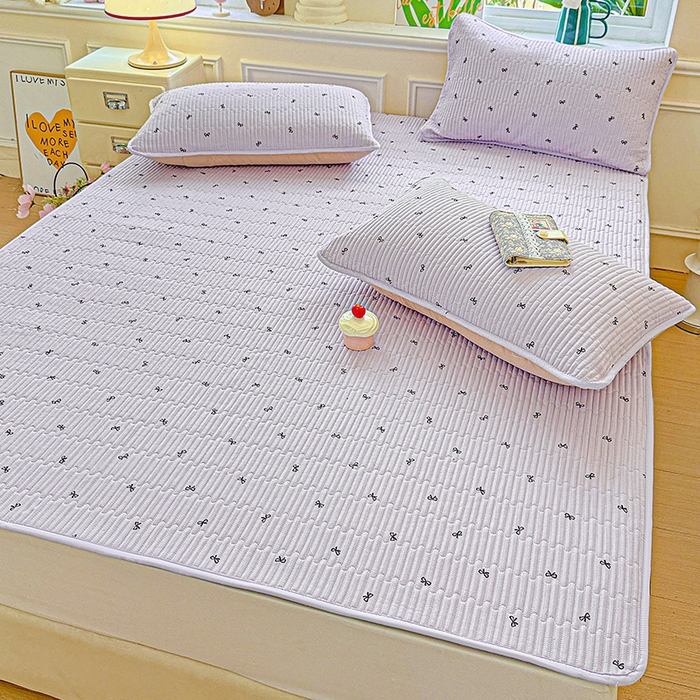 91家纺网 家纺一手货源 找家纺 恒尚居 2025新款云感床褥垫双层皱皱纱学生软床垫床护垫-四季款-系列二 紫萱