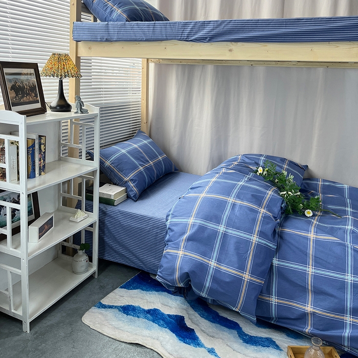 91家纺网 家纺一手货源 找家纺 云梦2025新款全棉印花学生宿舍套件 墨韵江南