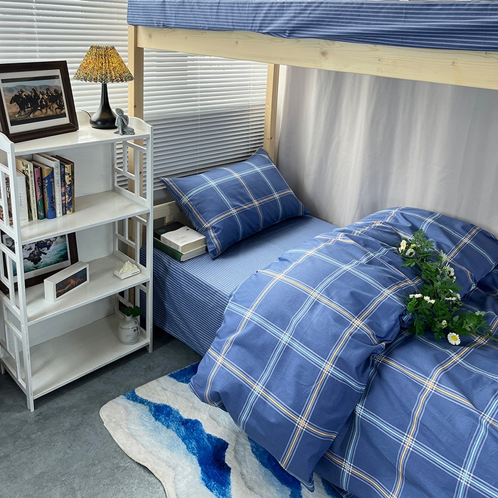 91家纺网 家纺一手货源 找家纺 云梦2025新款全棉印花学生宿舍套件 墨韵江南