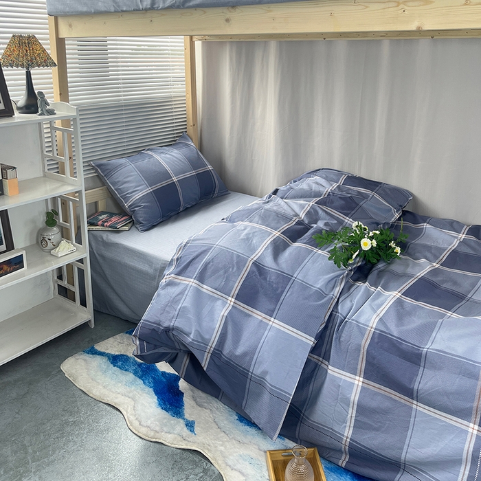 91家纺网 家纺一手货源 找家纺 云梦2025新款全棉印花学生宿舍套件 奶油补习班