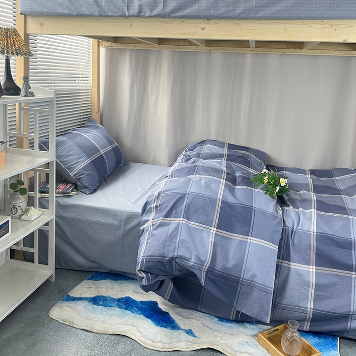 91家纺网 家纺一手货源 找家纺 云梦2025新款全棉印花学生宿舍套件 奶油补习班