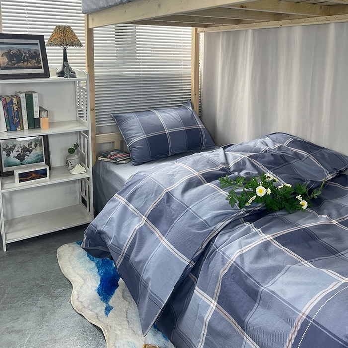 91家纺网 家纺一手货源 找家纺 云梦2025新款全棉印花学生宿舍套件 奶油补习班